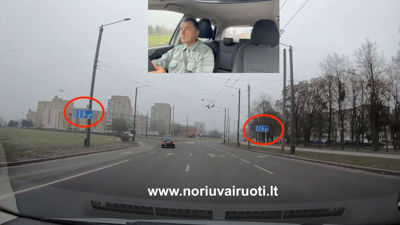 Vairavimas žiemą.  Pramonės ir Taikos pr.  žiedai.  5 dalis