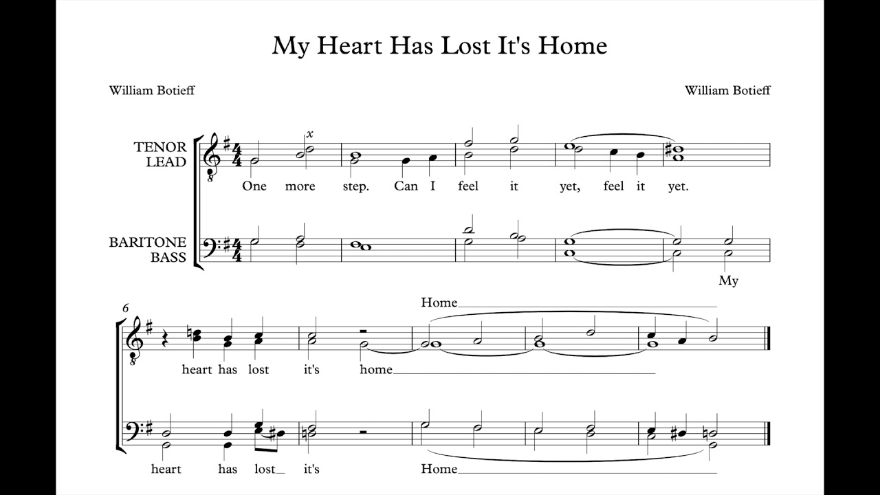 My Heart has Lost It's Home (Barbershop Tag)