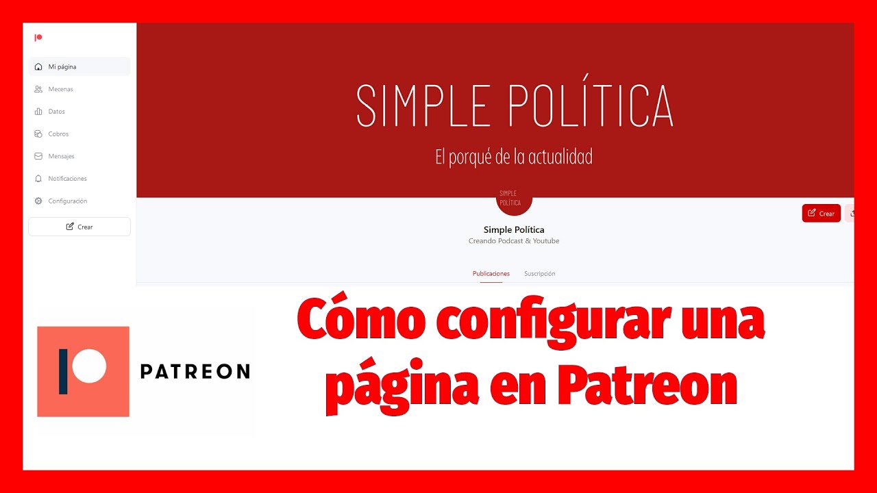✏️ CONFIGURAR la página de PATREON de tu proyecto