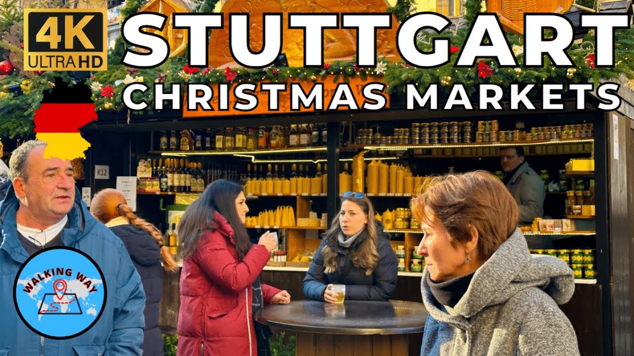 Stuttgart, Germany Christmas Market Walk - 4K 60fps with Immersive Sound & Captions