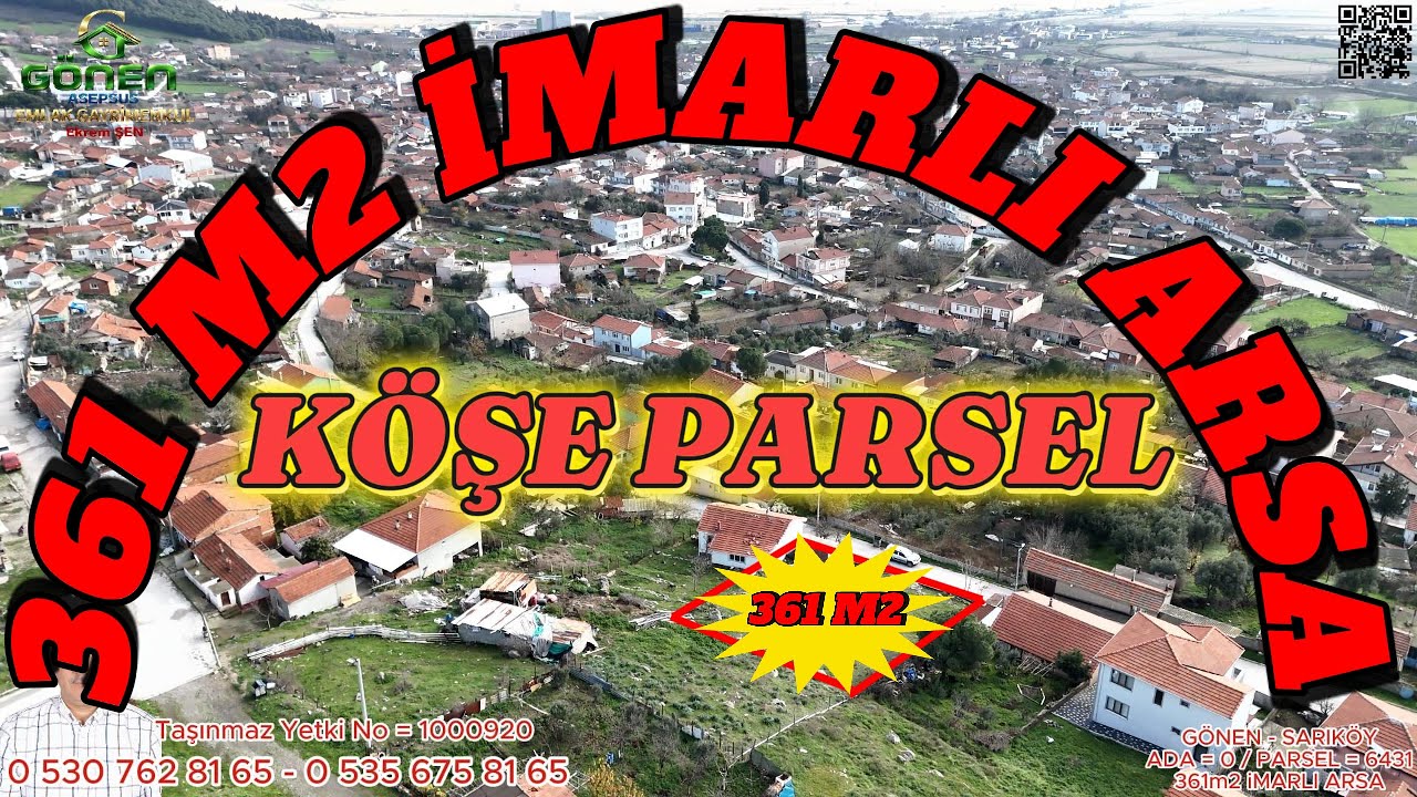 361 m² 3 Kat İmarlı Arsa, Doğalgazlı, Şehir Konforu, Köy Huzuru