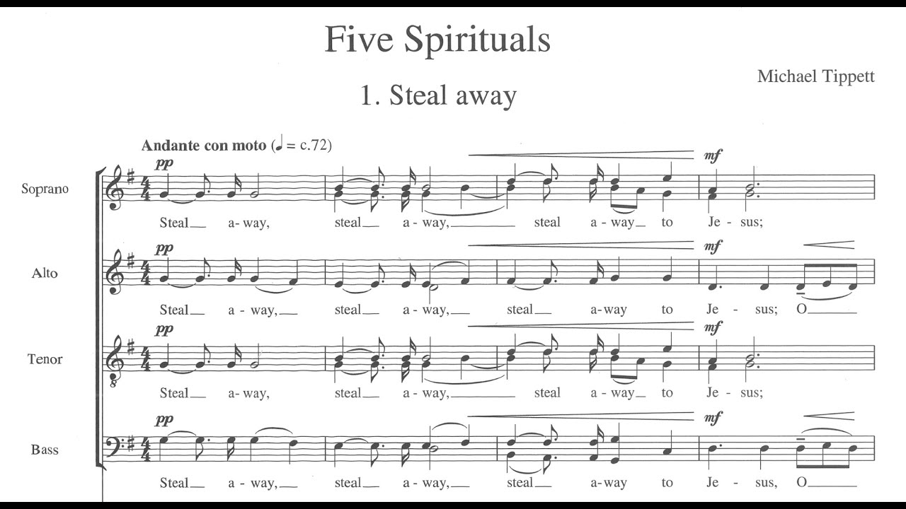 Michael Tippett - Five Spirituals (from A Child of Our Time) (score video)