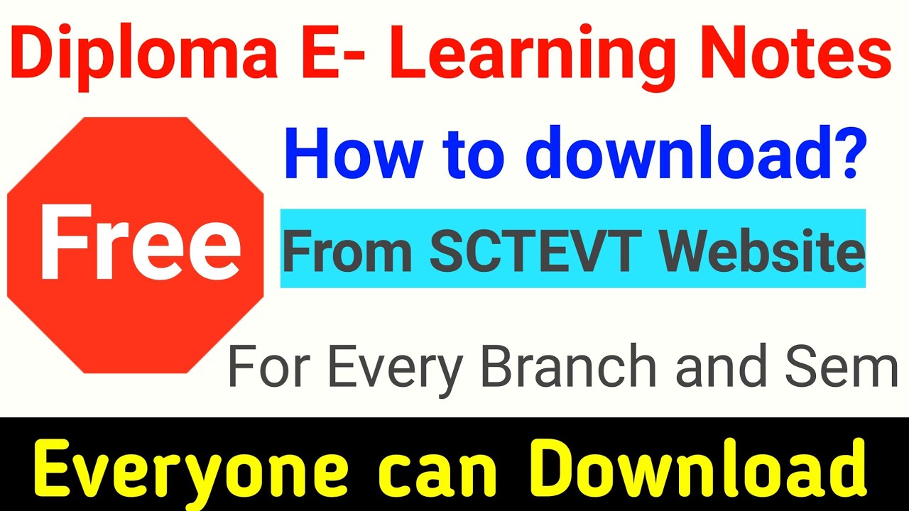 Study material For SCTEVT Diploma || For Every Branch & Sem|