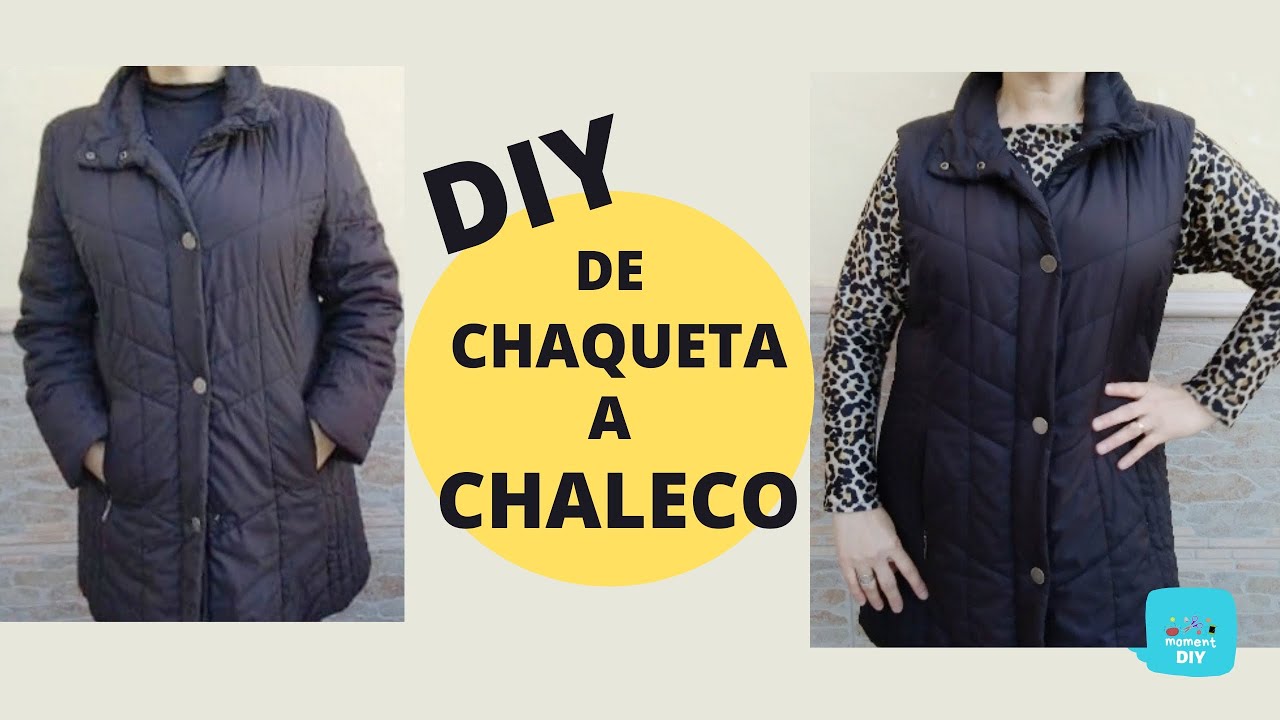 TRANSFORMA una CHAQUETA en CHALECO DIY| Moment DIY#transformaturopa#tendencias2022#chalecos