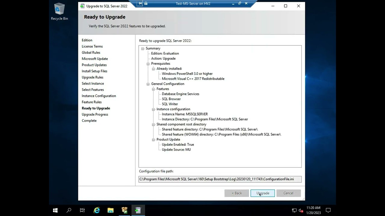 Upgrading SQL Server 2019 to SQL Server 2022