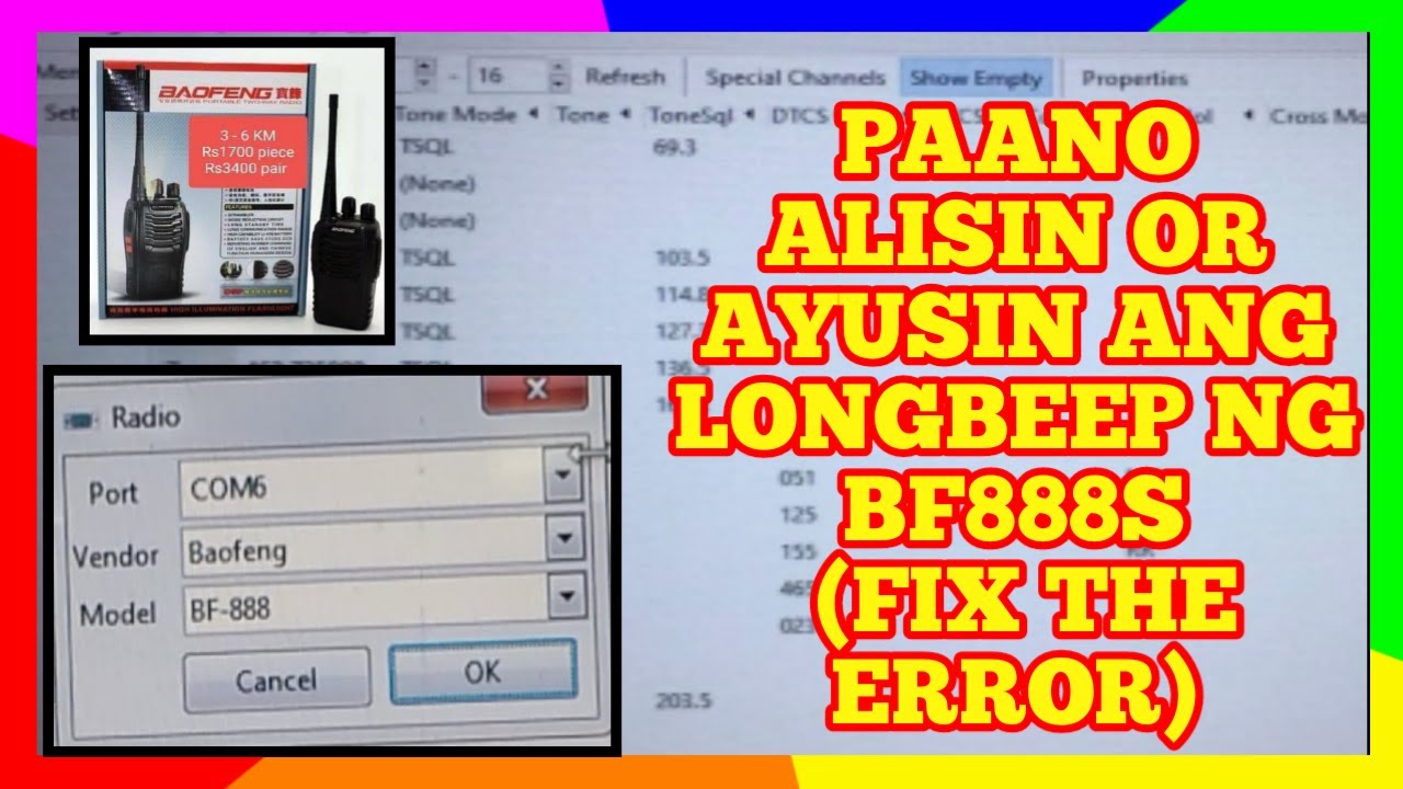HOW TO FIX ERROR FOR BF888s (TAGALOG)