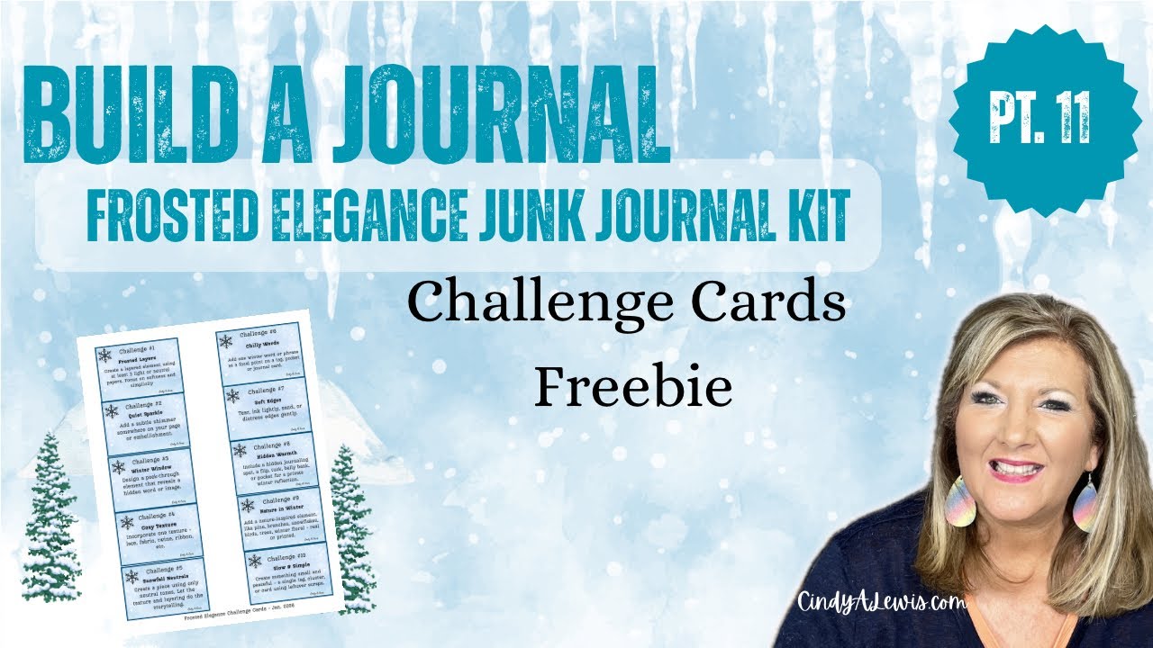 ❄️ Frosted Elegance Build a Junk Journal ❄️ Pt 11 - Challenge Cards Freebie