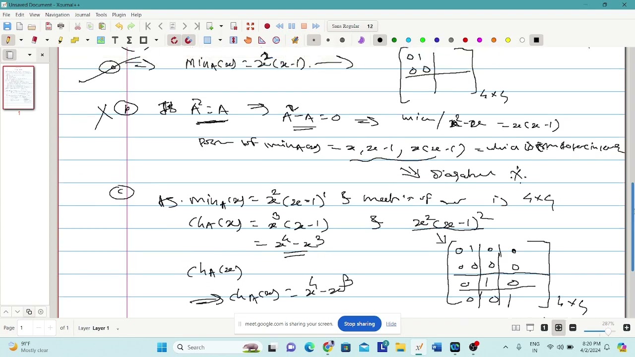 Linear Algebra session 40