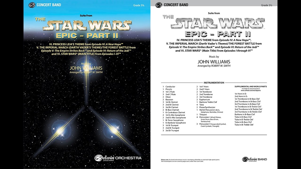 Suite from The Star Wars Epic - Part II, arr. Robert W. Smith – Score & Sound