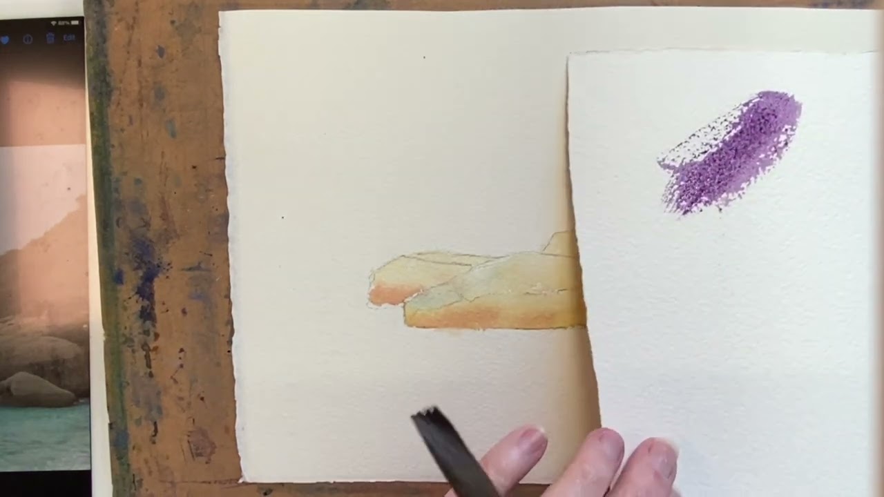 Painting rocks in watercolour part 2