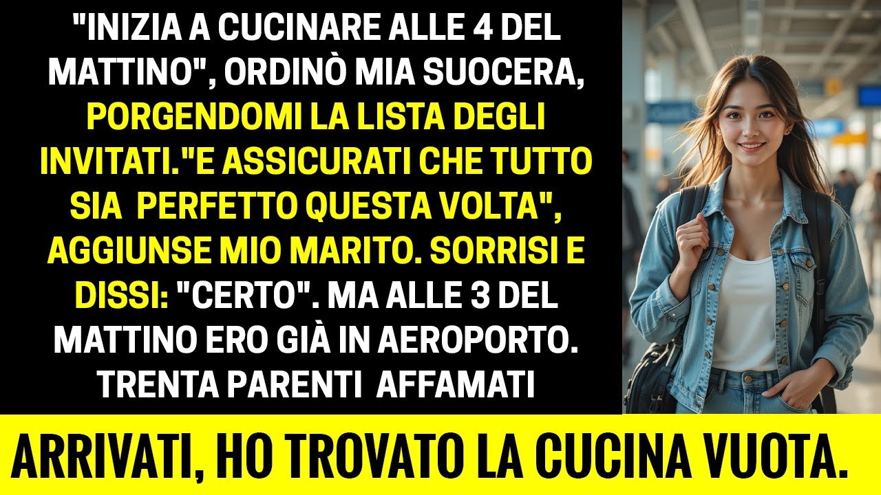 La madre di mio marito mi ordinò di cucinare per 30 persone… io presi un aereo