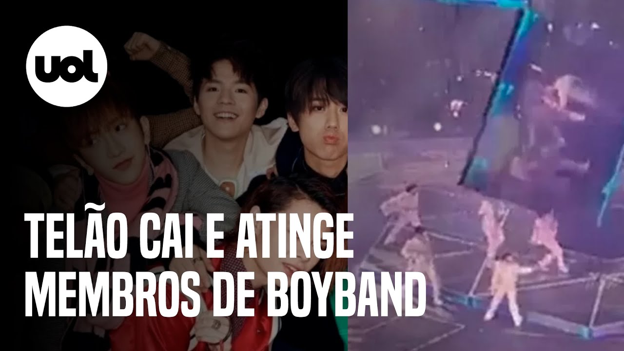 Tel&atilde;o cai e atinge membros da boyband Mirror em show em Hong Kong
