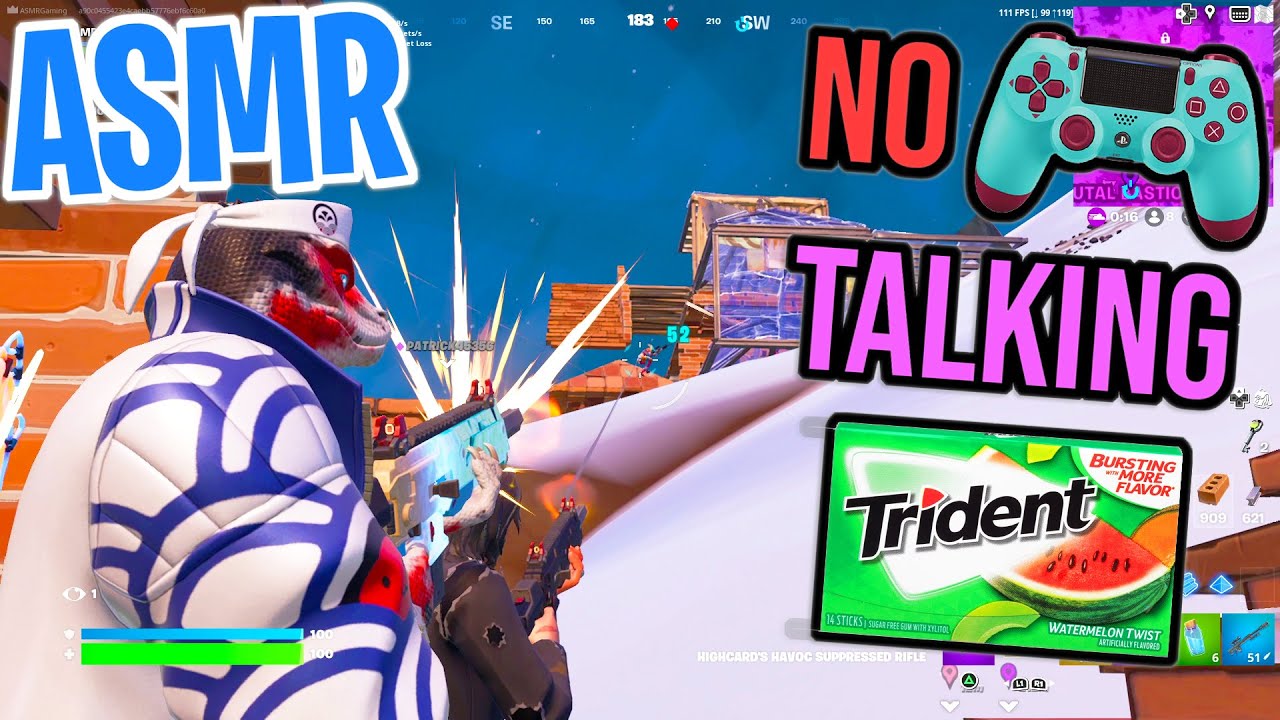 ASMR Gaming 😴 Fortnite No Talking Relaxing Gum Chewing Season 2 🎮🎧 Controller Sounds 💤