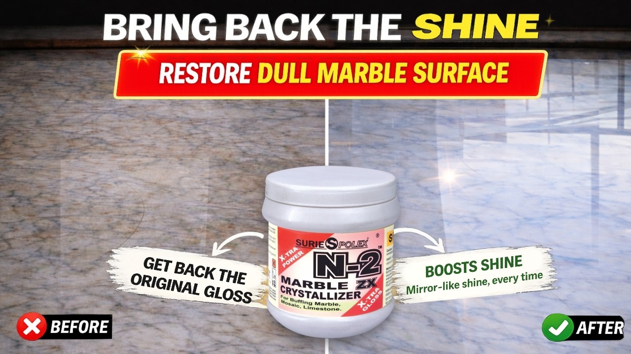How to Make Marble Floor Shine Like Mirror ✨ | N2 ZX Crystallizer #trending  #viralvideo #floor