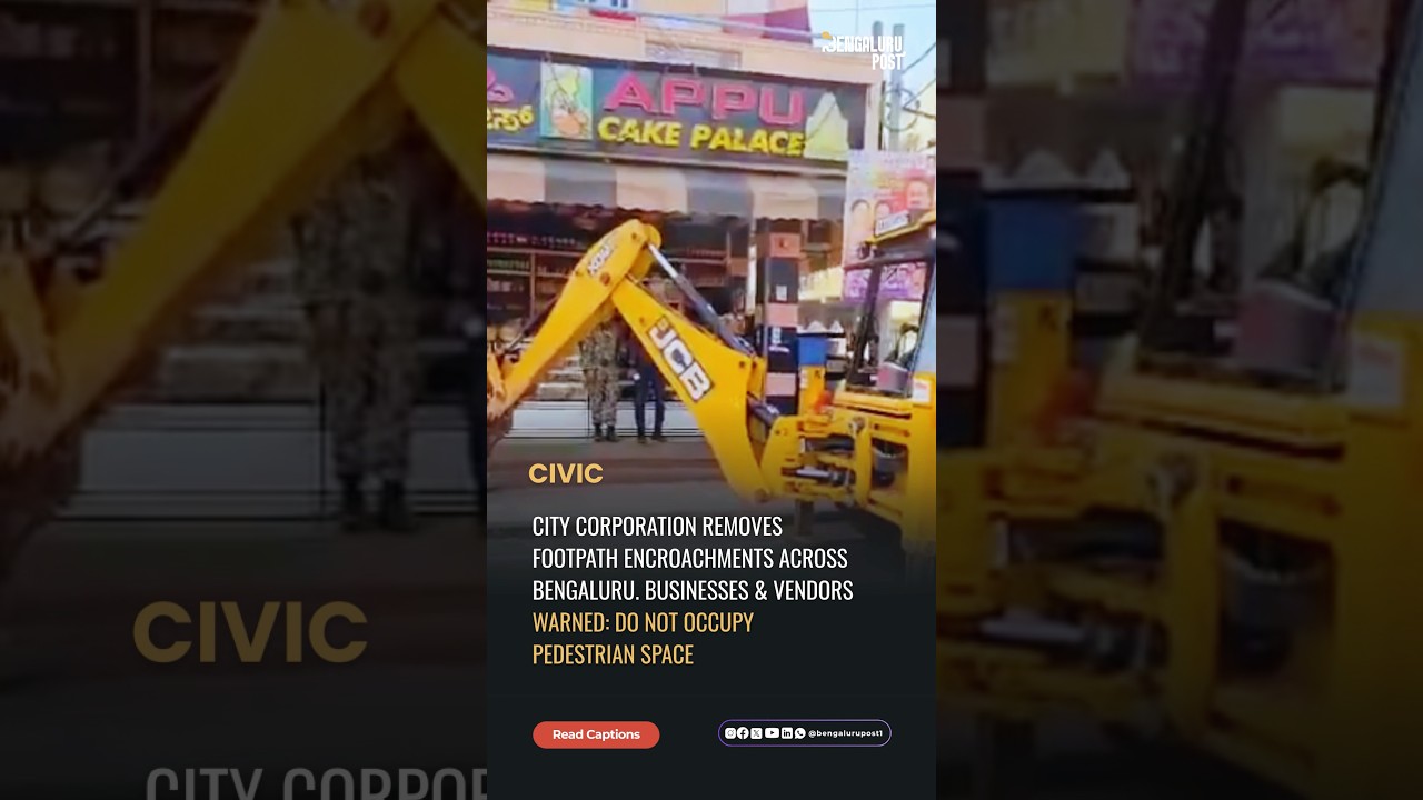 Bengaluru City Corporation&rsquo;s Begins Footpath Encroachment Crackdown #gba #footpaths #bengaluru