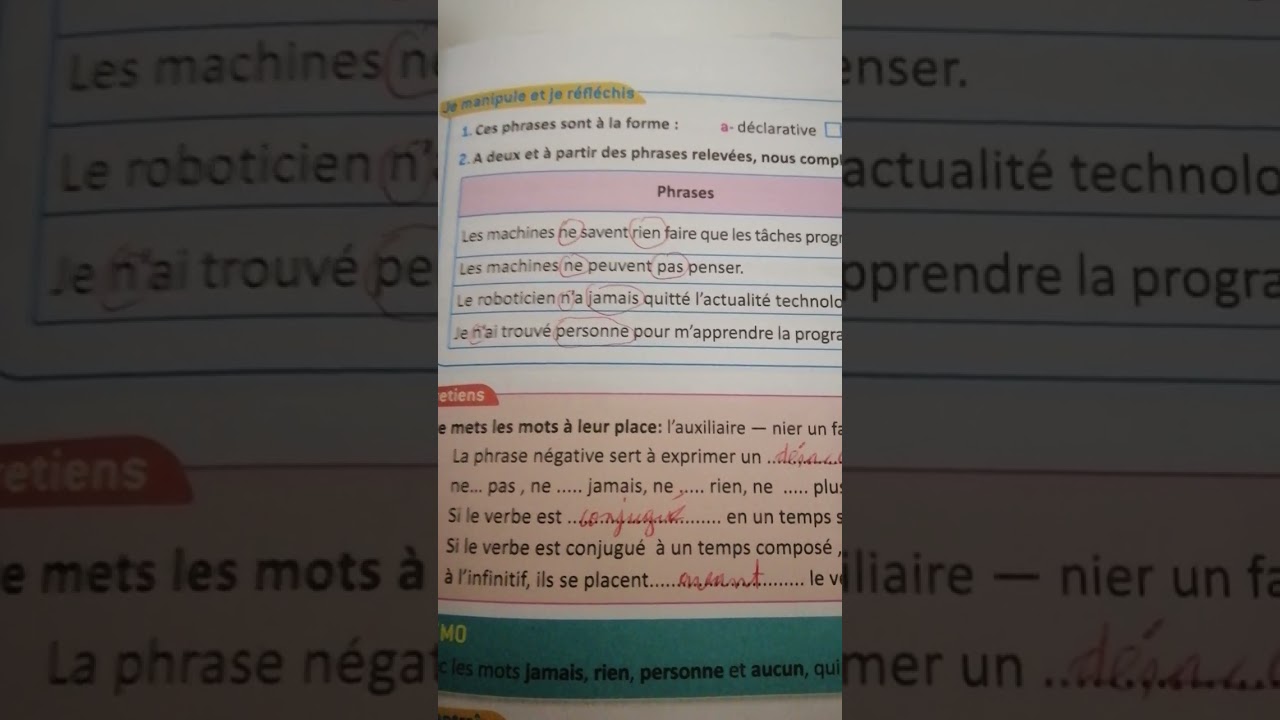 #grammaire#francais pratique #6ème année #la négation