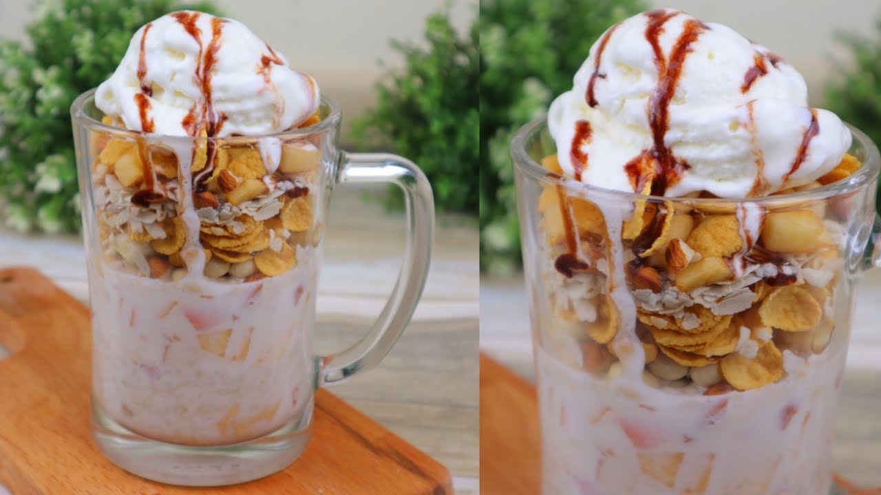 Energy boosting Corn Flakes drink. Quick Quick and Easy, FullofNutrients recipe/Corn Flakes falooda.