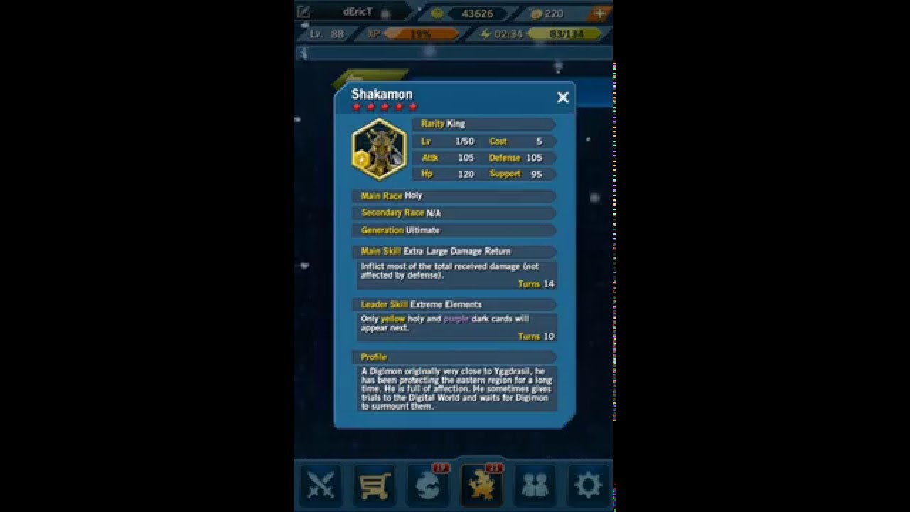 Digimon Heroes! - Evolving Holyangemon to Shakamon