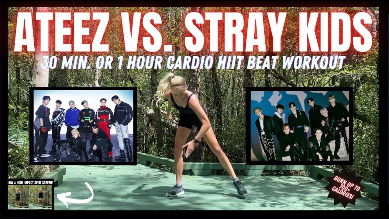 UPDATED 🔥 ATEEZ VS STRAYKIDS 🔥 30 MIN OR 1 HOUR CARDIO HIIT BEAT WORKOUT 🔥 HIGH/LOW IMPACT SCREEN