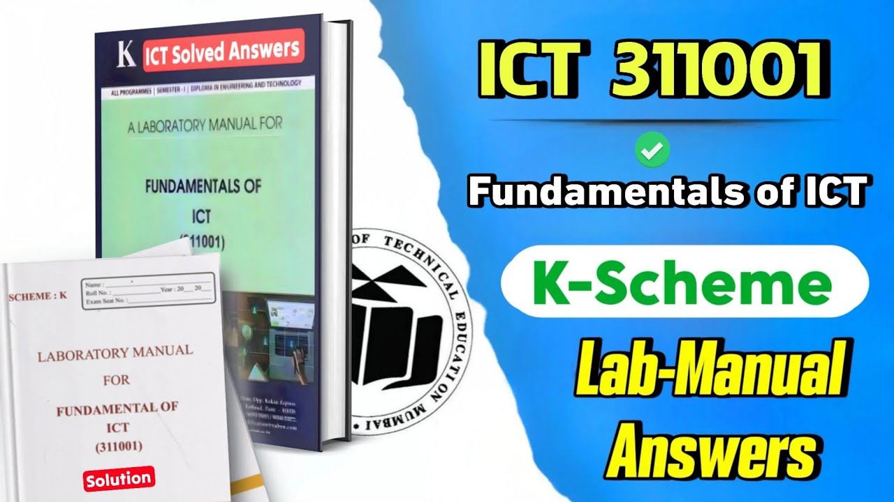 diploma first year manual for fundamental of ICT(311001)for k scheme in new video very important