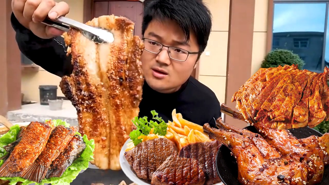 春日小烧烤，小院里都是烤肉的滋啦声，把隔壁家狗都馋过来了!