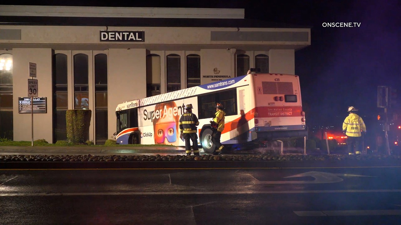 Bus Crashes Into Structure After Rolling Down Hill in South San Francisco