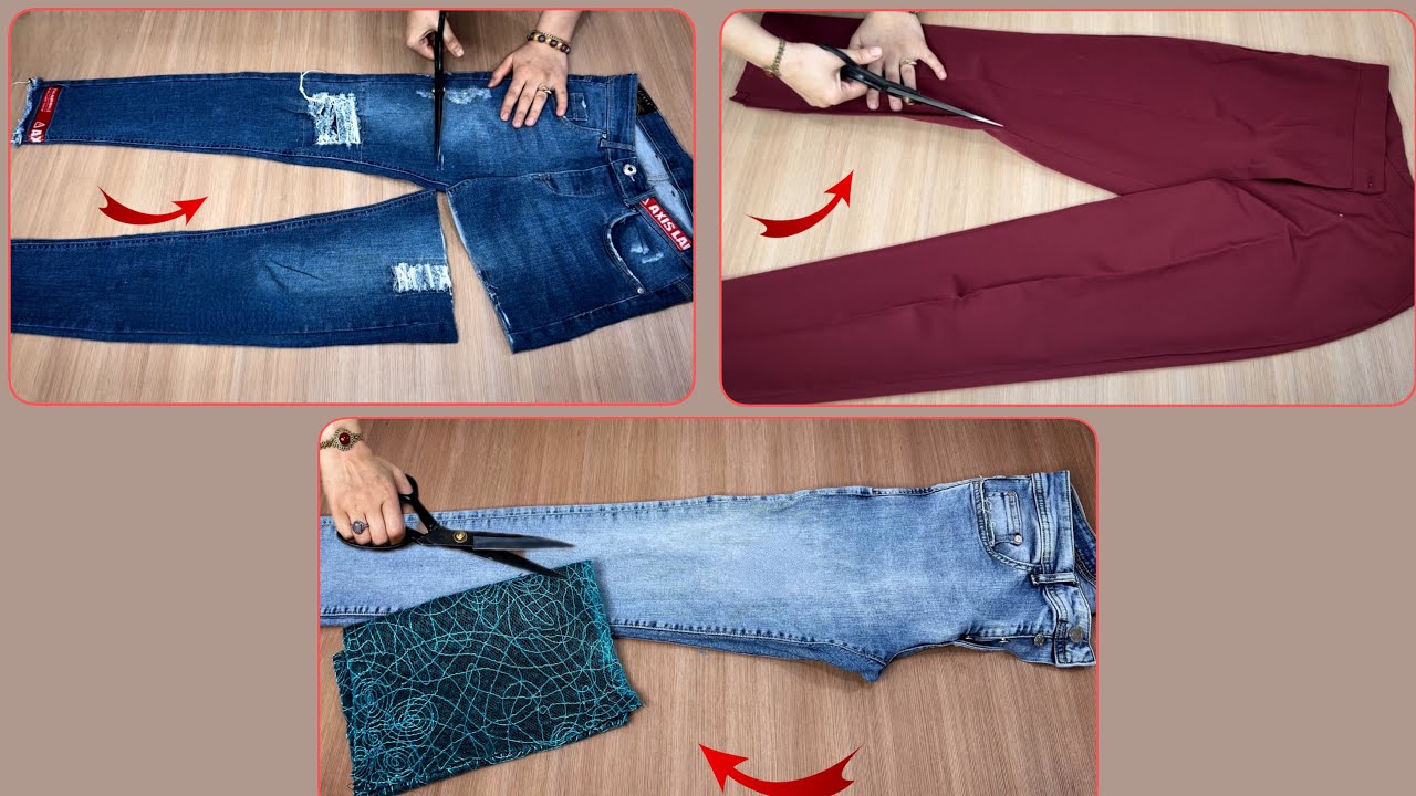✅💥 [DIY] Incredible and interesting idea ♻️ how to turn old pants into new clothes ✂️🧵 Recycling