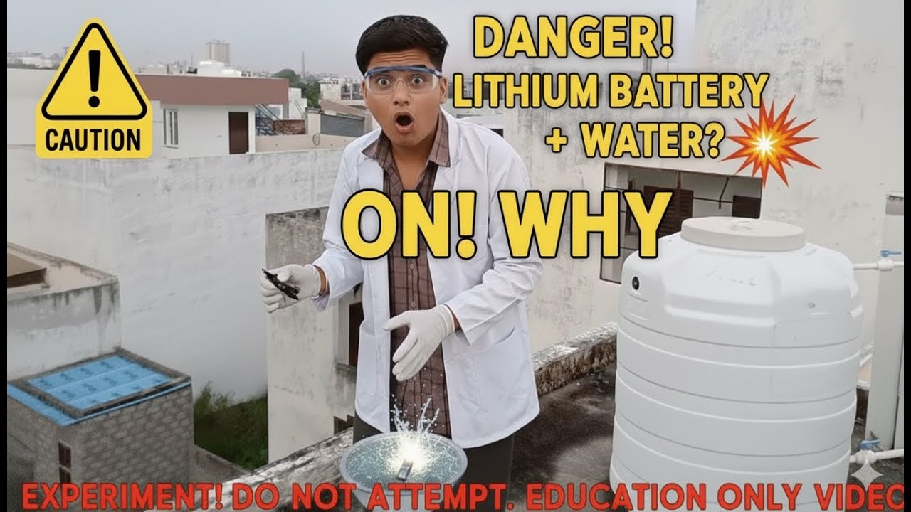 Lithium Battery Gets Wet 💥 ⚠️   very dangerous experiment 🥼   Never try at home 🏡
