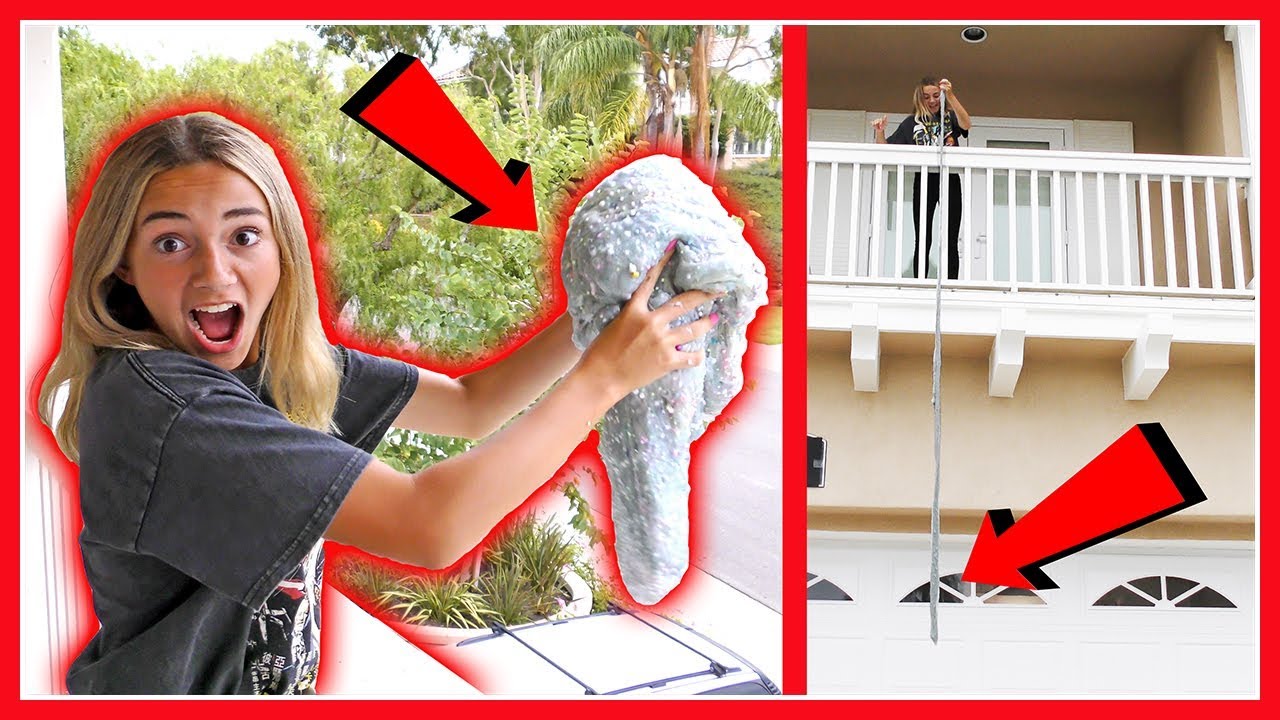 Stretching Slime from my Second Story Balcony! | Kayla Davis