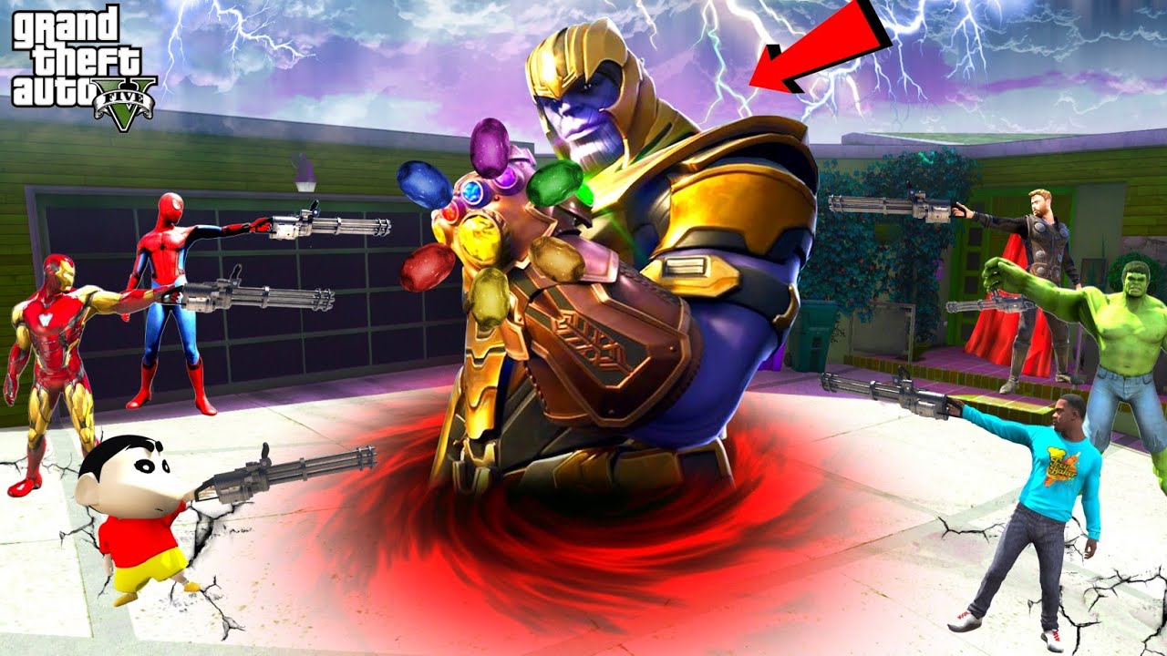 GTA 5 | SHINCHAN saved DORAEMON FRANKLIN VENOM Survive & Fight THANOS IN GTA 5