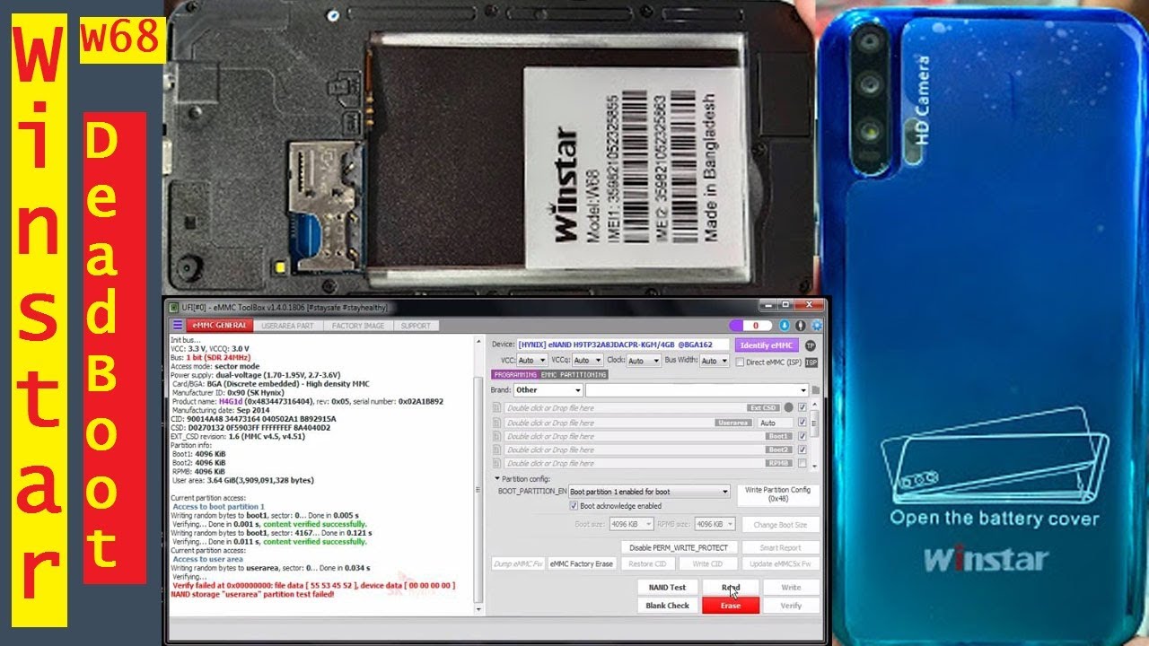 Winstar W68 Dead Boot Emmc Repartition UFI Easy JTag Dump File 100% Tested