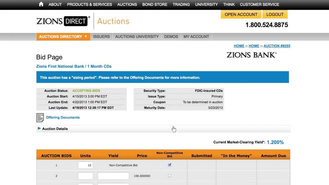 Auction Features: Non-Competitive Bidding