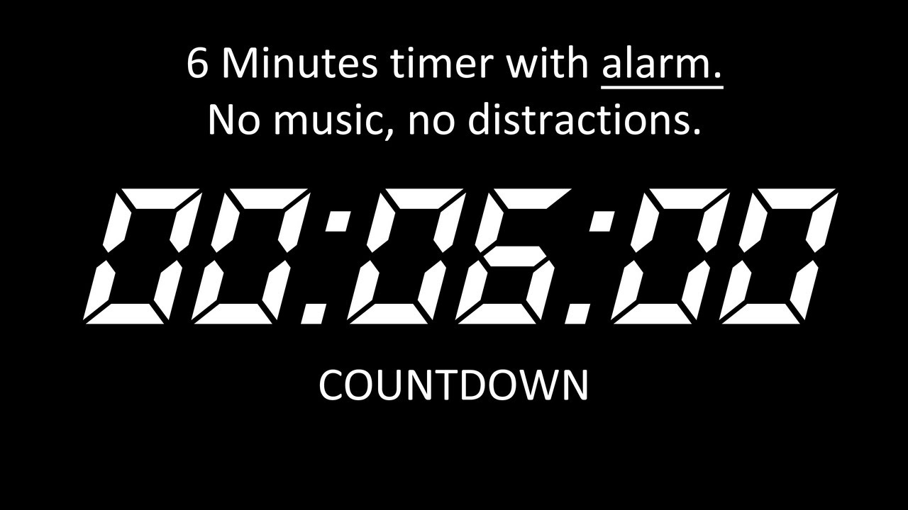 06 MINUTES COUNTDOWN | DIGITAL CLASSIC CLOCK | ALARM | OK TIMER