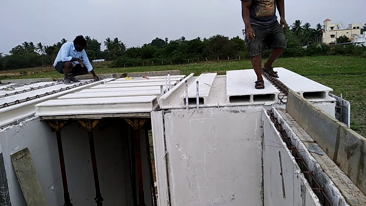 MY GFRG HOME | GFRG Panel Erection | Ceiling Beam Work