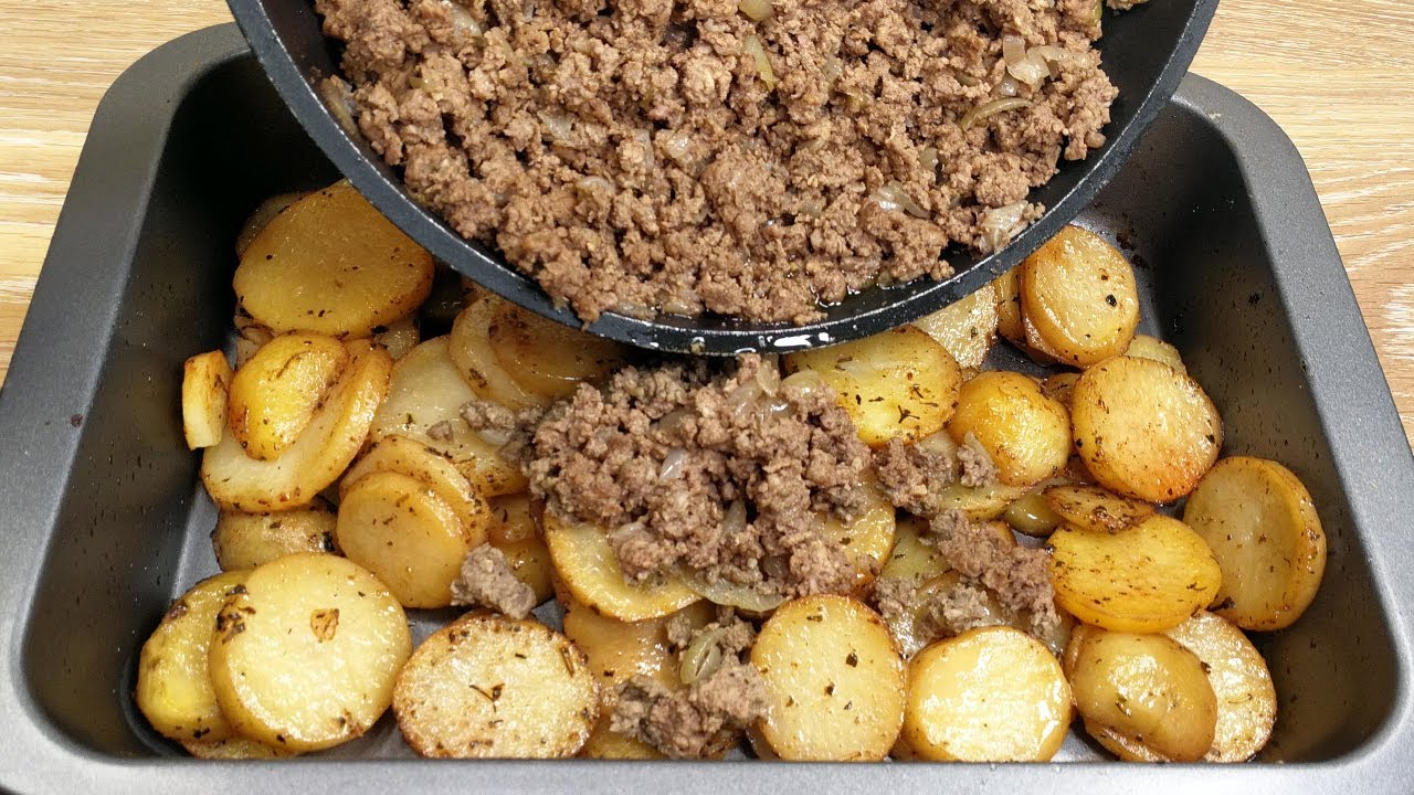 Простой и быстрый рецепт, картофель с фаршем который порадует всю семью