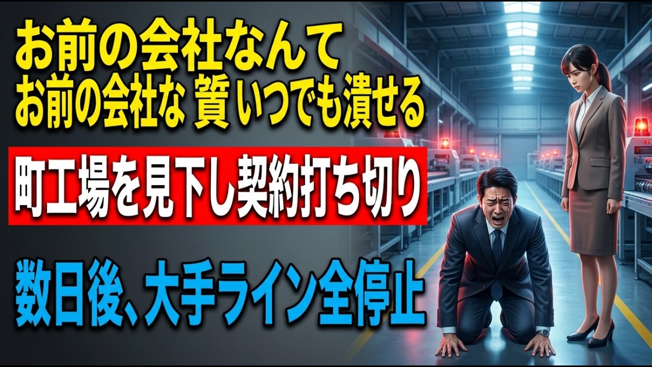 「お前の会社なんていつでも潰せる」小さな町工場を切った大手企業の部長。数日後、出荷停止で会社が崩壊危機に…
