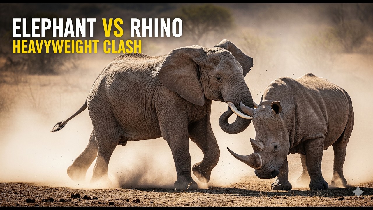 Young Elephant bulls attacking White Rhino in Tshukudu 🐘🦏