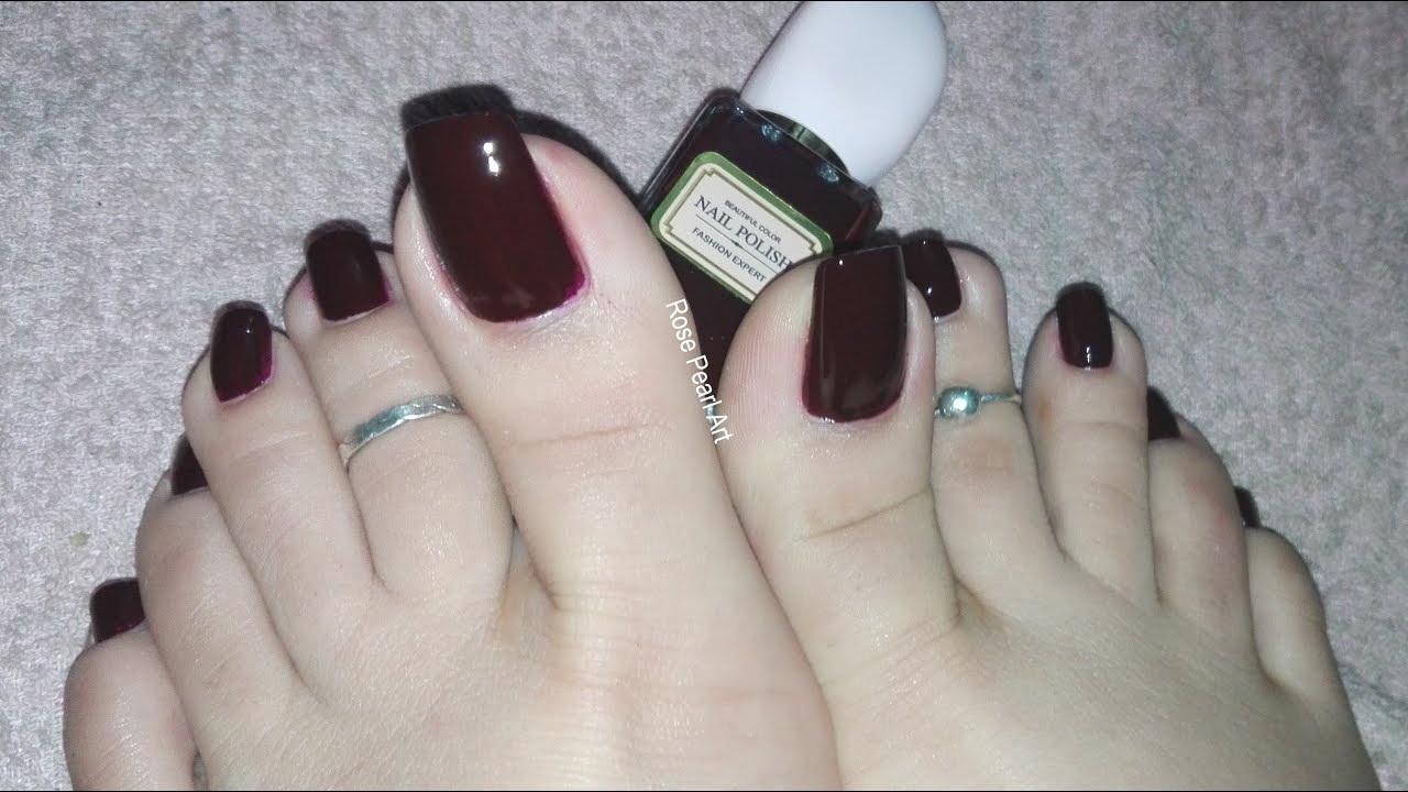Fall Pedicure Tutorial- MiniSO Nail Polish Atropurpureus (PRODUCT REVIEW) | Rose Pearl