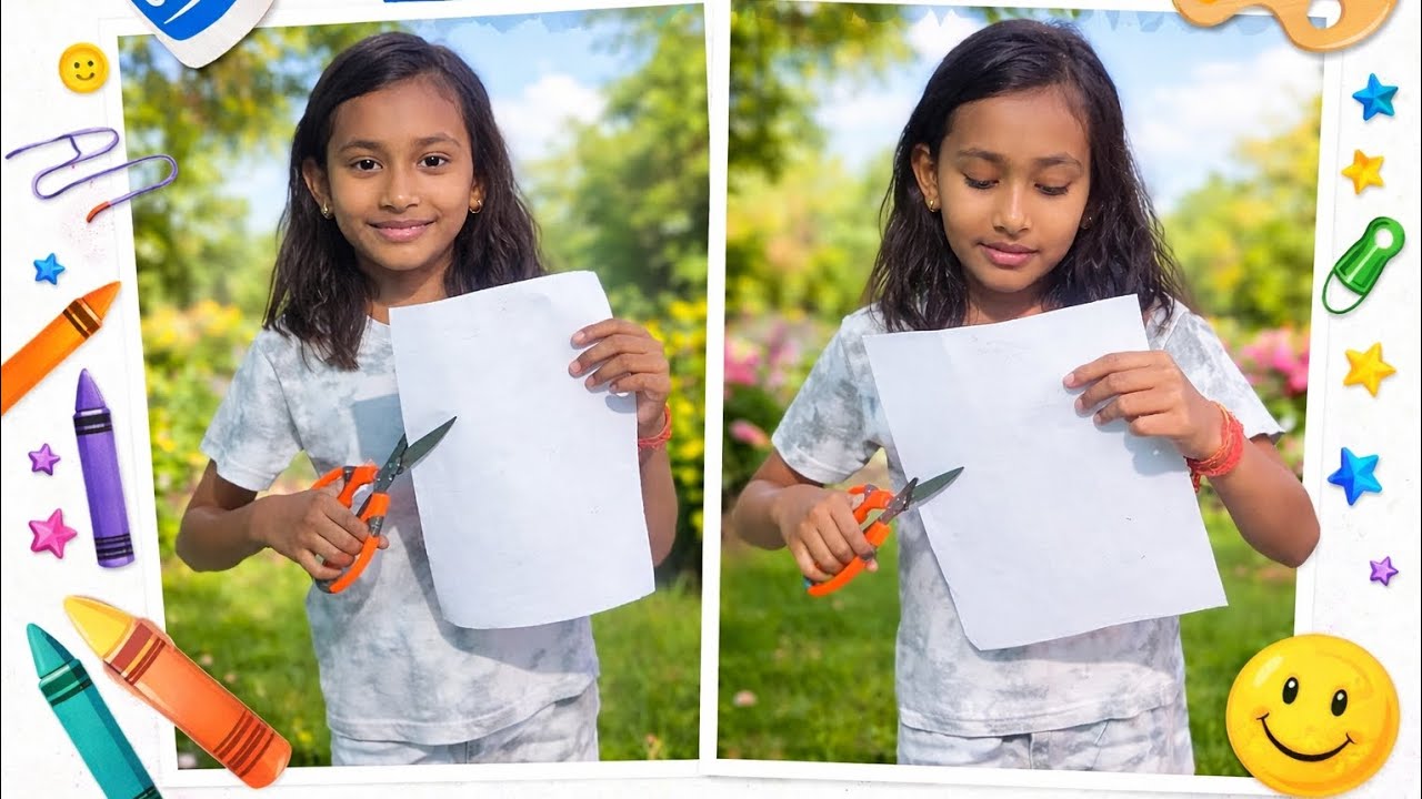 Aaj School 🎒 ka project ghar par hi banaya !✂️