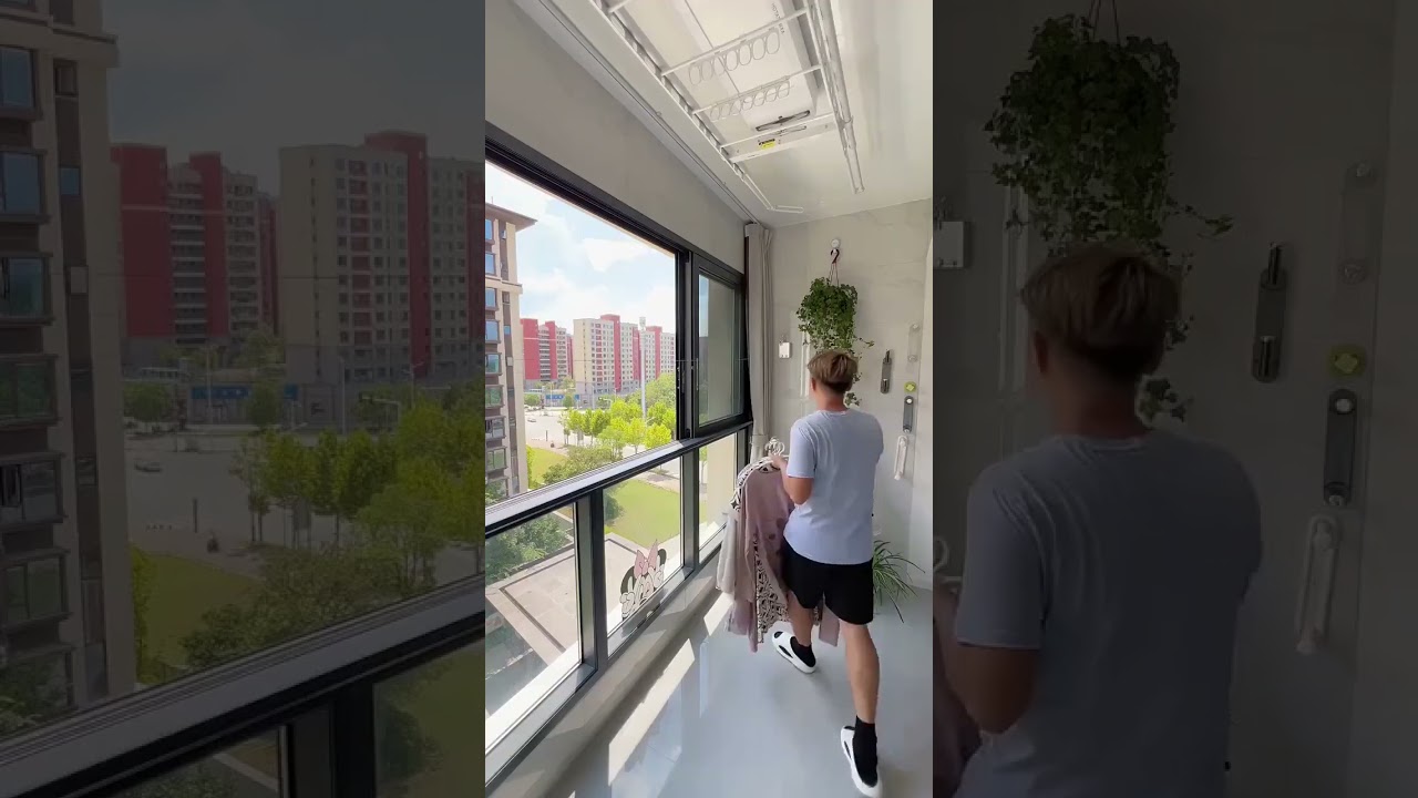 Invisible clothesline #No-drill installation #Clothes rack #Clothes dryingrope #goodthingsrecommend