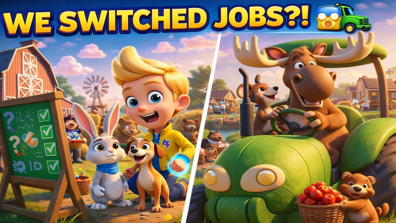 Maxi & Boltie The Farm Switched Jobs 🚜✨  Funny Farm Magic Cartoon with Life Lessons for Kids