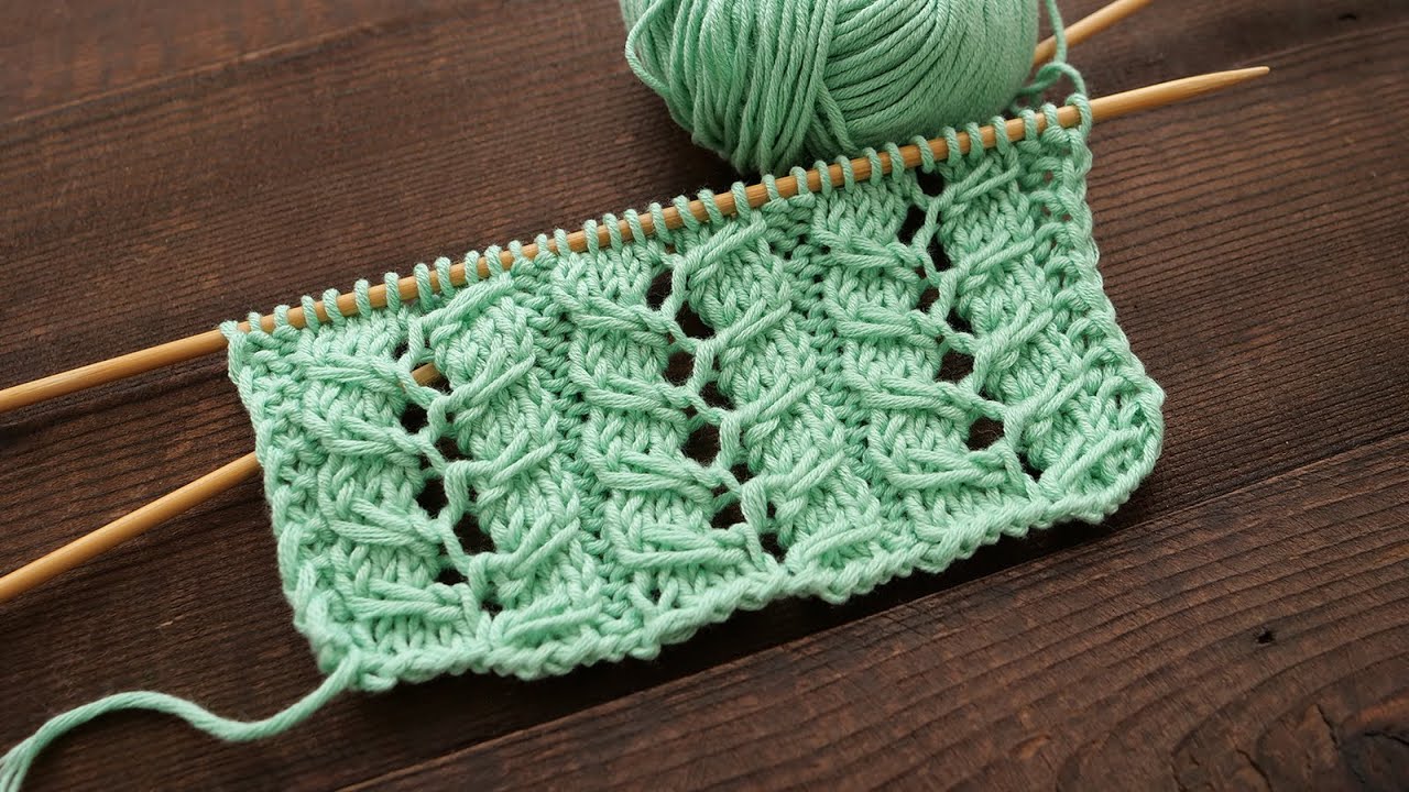 Узор из ажурных кос спицами ⭐ Lase Cables knitting pattern