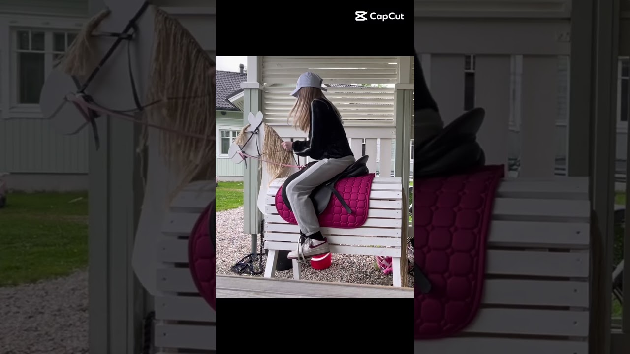 Daisy t&auml;n&auml;&auml;n esteill&auml; testattiin uutta satulaa #puuhevonen #puuponi #ponies