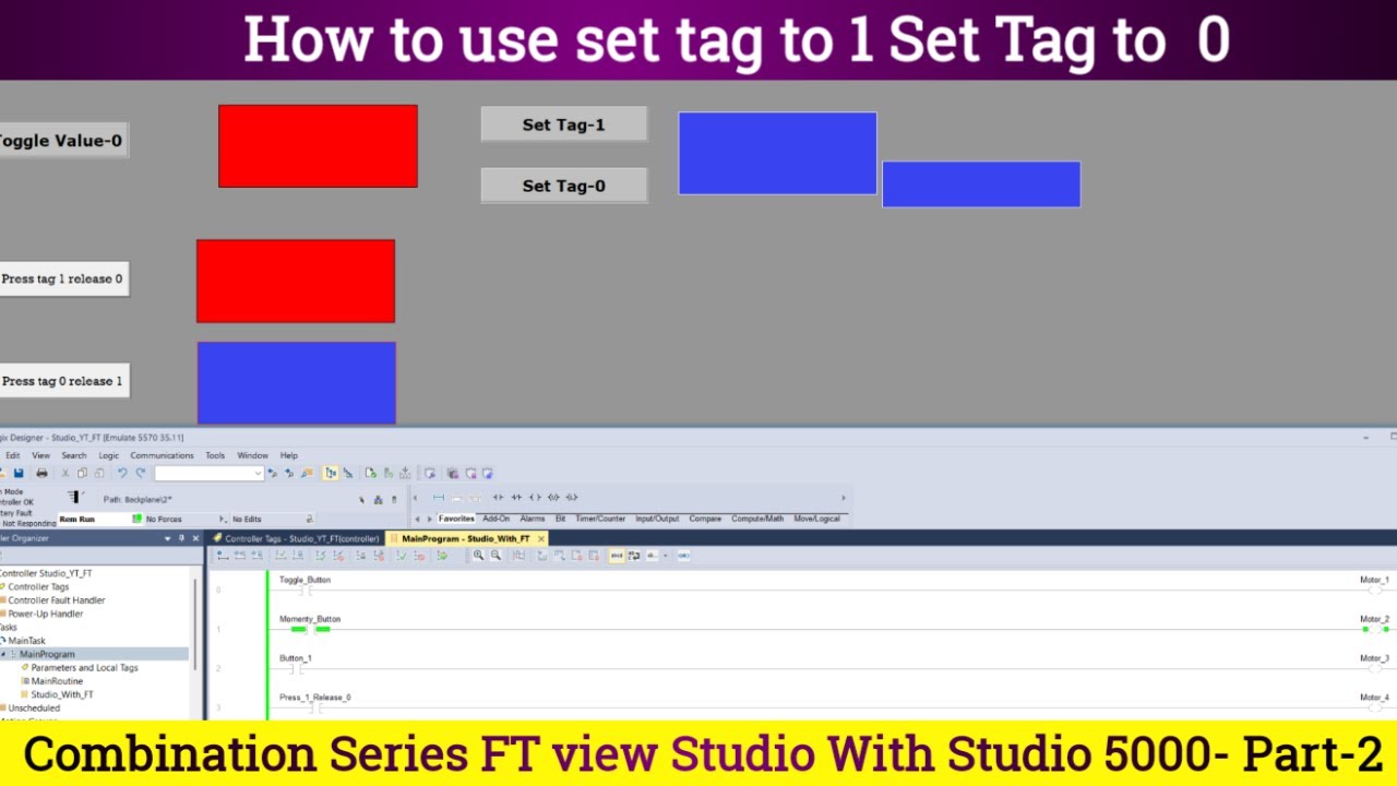 How to Use Set Tag to 1 on Press & Set Tag to 0 on Release | FactoryTalk View SE with Studio 5000