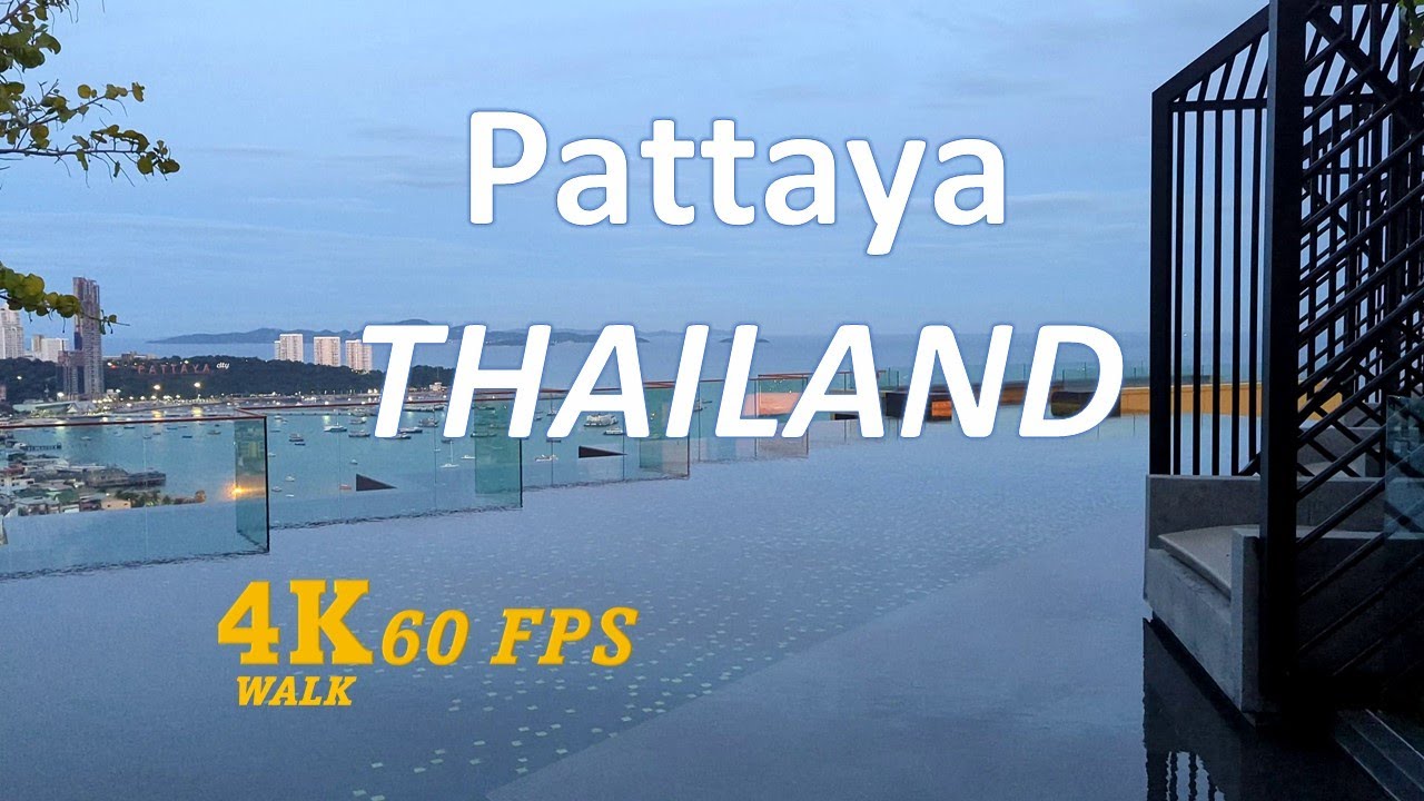 Walking in Pattaya 4K - The Edge Rooftop Swimming Pool Tour