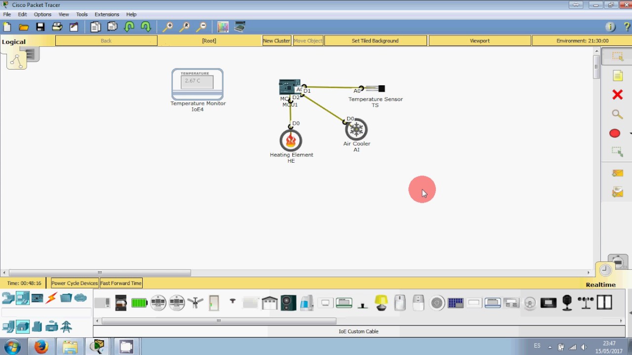 Packet Tracer 7.0 - IoT - Temperature Monitor 1/2