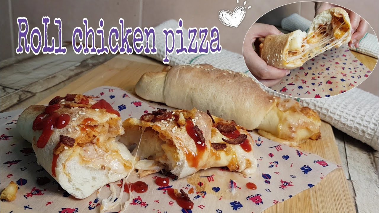 HOMEMADE ROLL CHICKEN PIZZA|||💜💜💜sharring cooking