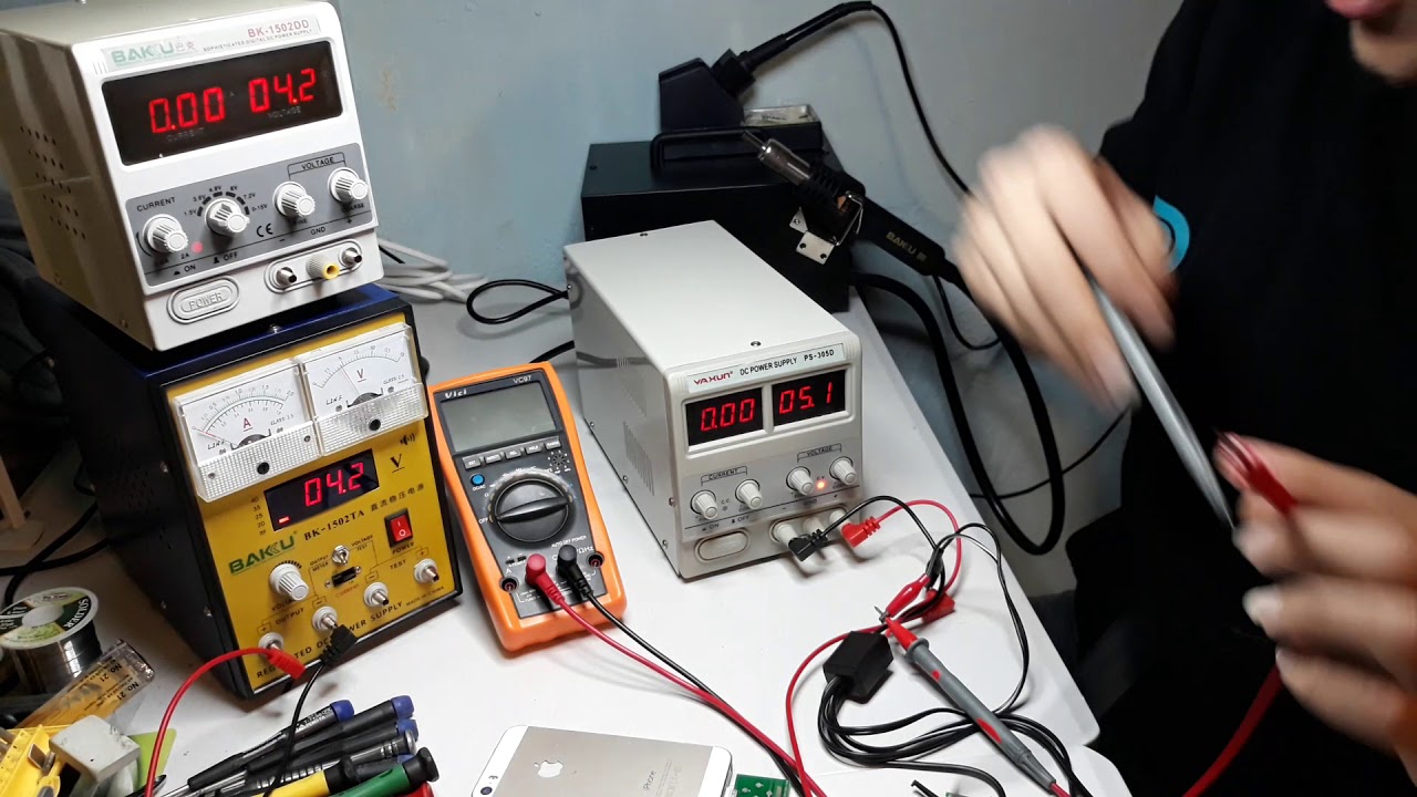 Fuente Yaxun ps 305D medición o prueba de microamperes iPhone