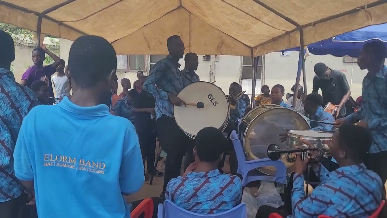 Sweet Brass Band display at a funeral in Mafi-Kumasi