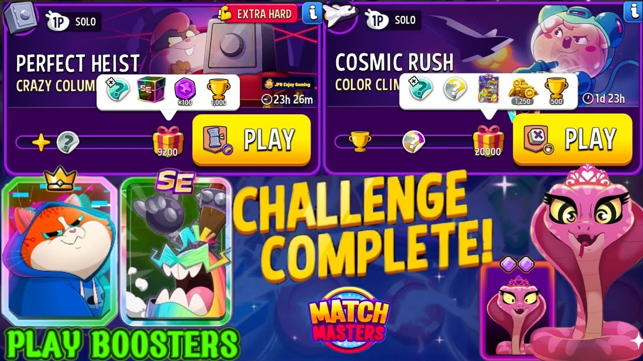 2 Solo/ (HARD) Crazy Columns+Rainbow Perfect Heist 9200 Score/ Color Climb+Blow 'Em Up Cosmic Rush